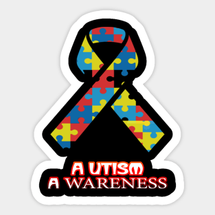 Autism Awareness T-ShirtAutism Awareness Colorful Ribbon Awareness Month Commemorative Graphic Sticker